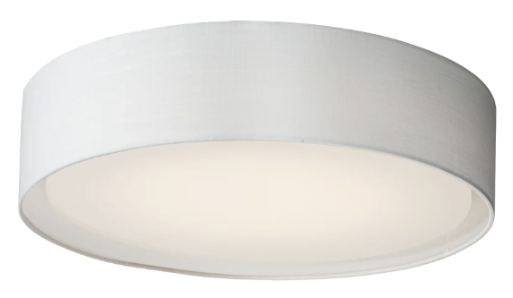 MAXIM PRIME 20 IN. WIDE LED FLUSH MOUNT DRUM CEILING LIGHT GRASS CLOTH MODEL #10222GC